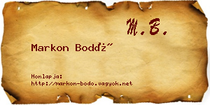Markon Bodó névjegykártya